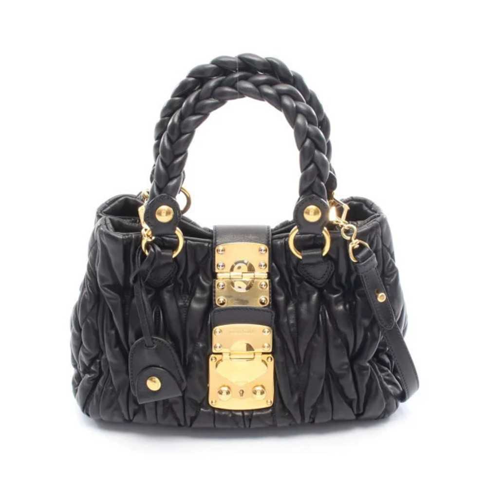 Miu Miu Matelasse handbag leather black